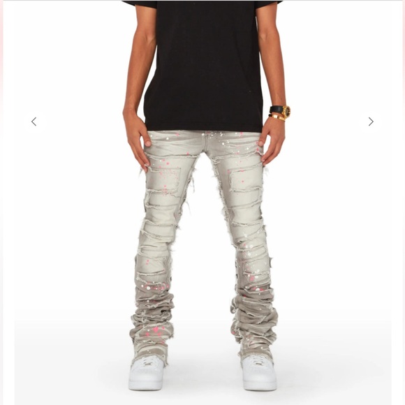 Rockstar Original RSM225 Super Stacked Flare Denim Jeans Mens 32x45 - Picture 2 of 15